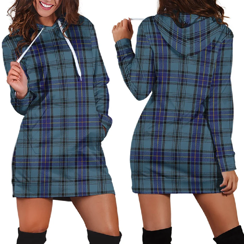 Hannay Blue Tartan Hoodie Dress