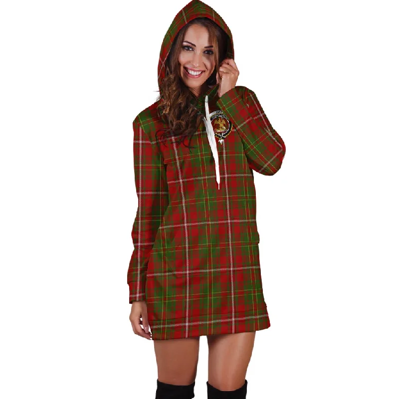 Hay Tartan Hoodie Dress with Family Crest