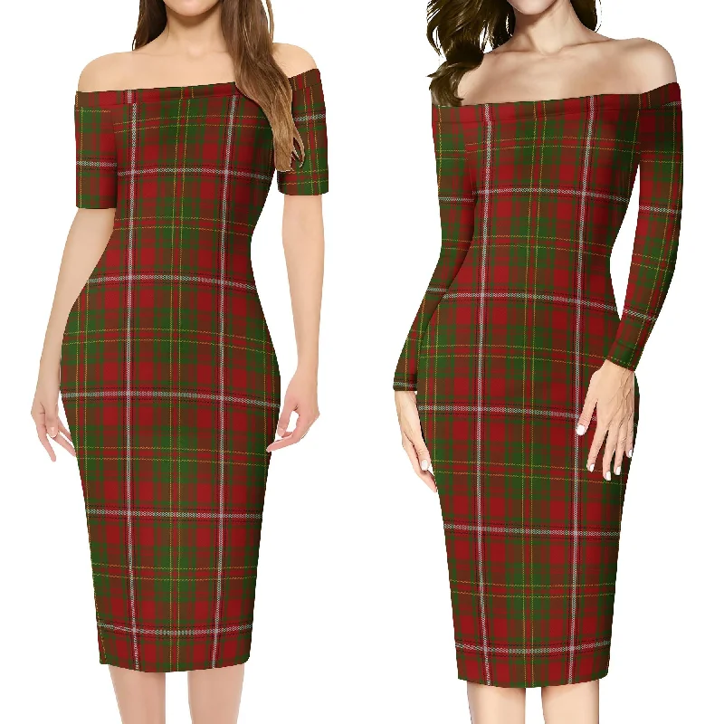 Hay Tartan Off Shoulder Lady Dress