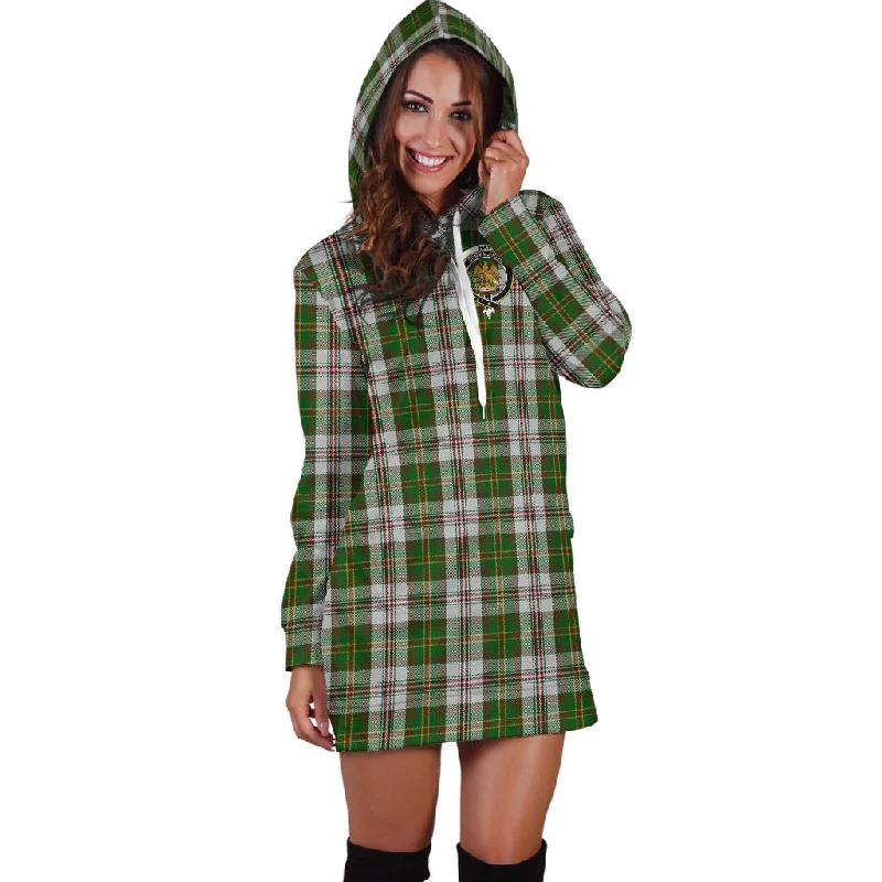 Hay White Dress Tartan Hoodie Dress with Family Crest