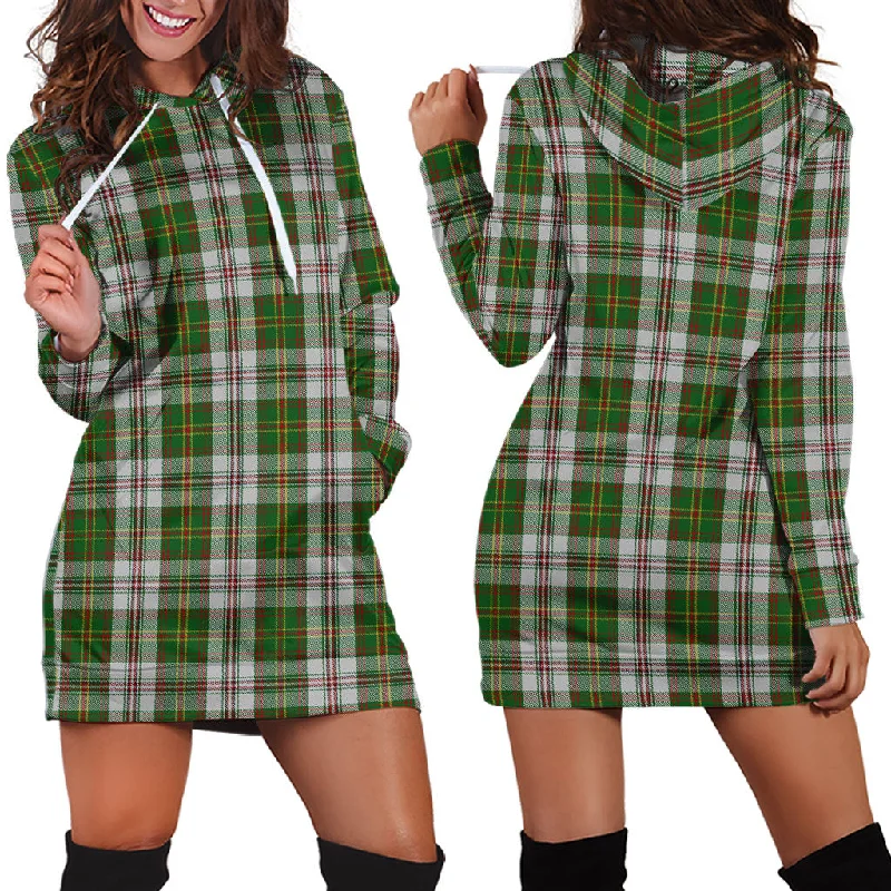 Hay White Dress Tartan Hoodie Dress