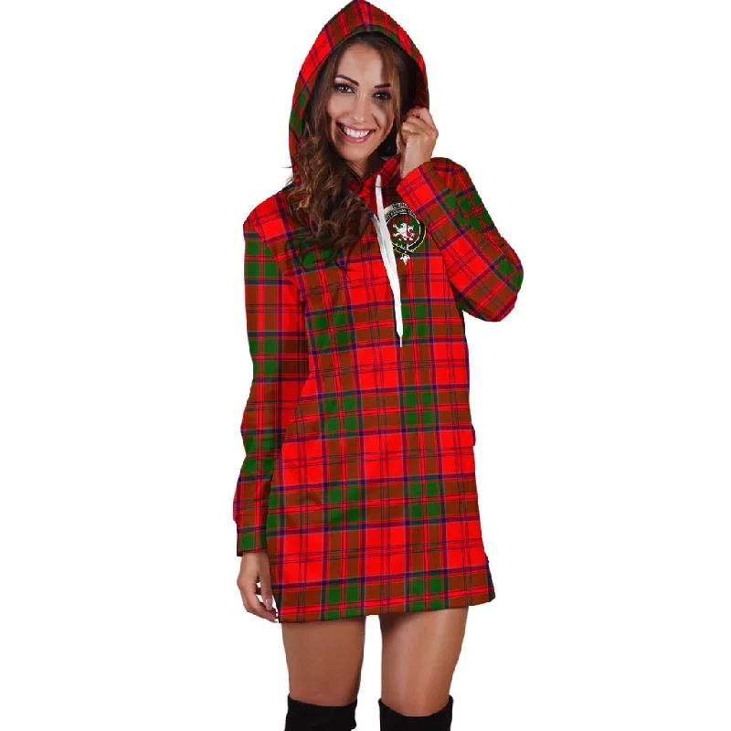 Heron Tartan Hoodie Dress with Family Crest