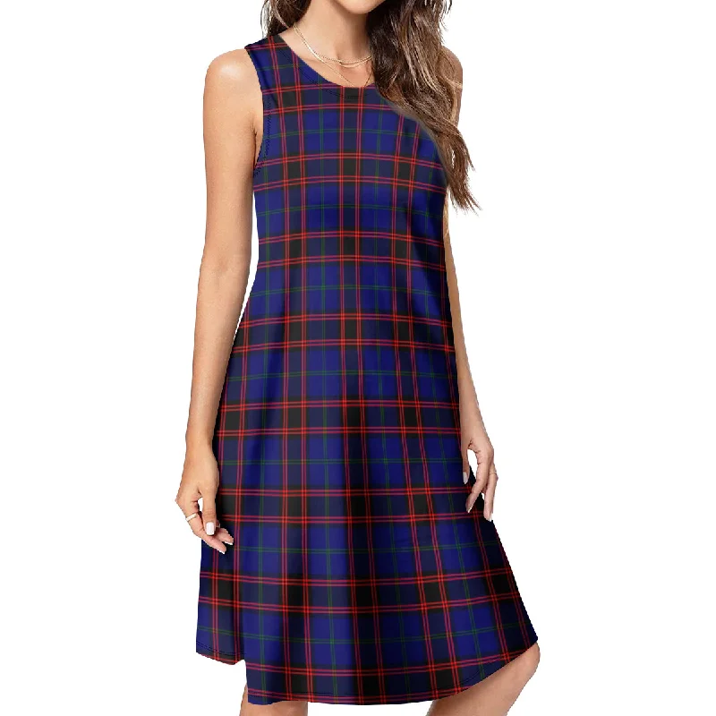 Home Modern Tartan Womens Casual Dresses