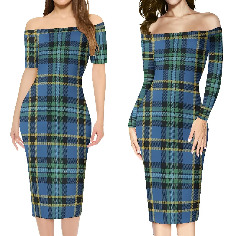 Hope Ancient Tartan Off Shoulder Lady Dress