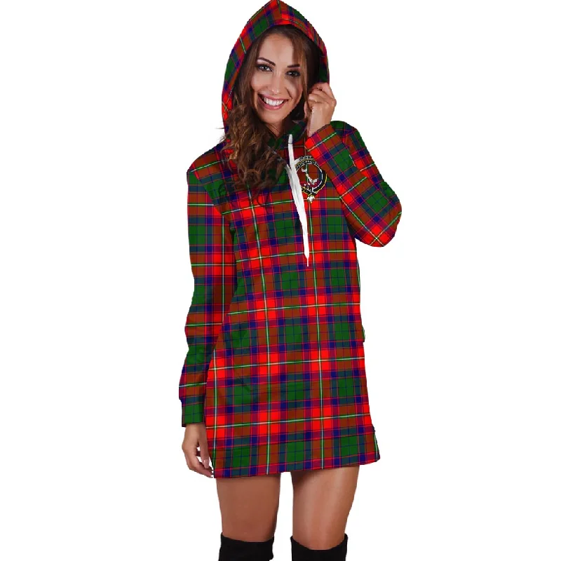 Hopkirk Tartan Hoodie Dress with Family Crest