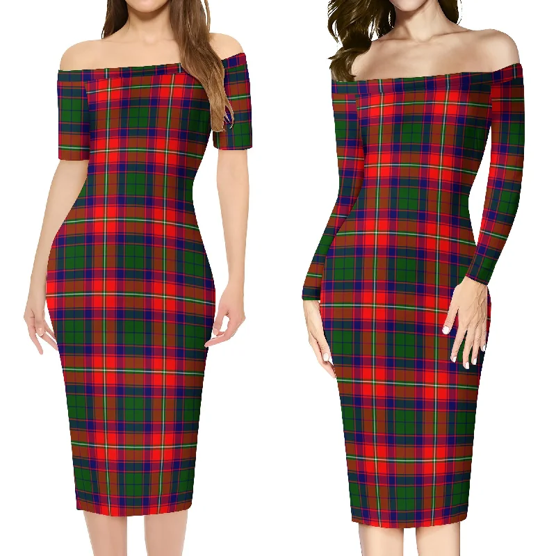 Hopkirk Tartan Off Shoulder Lady Dress