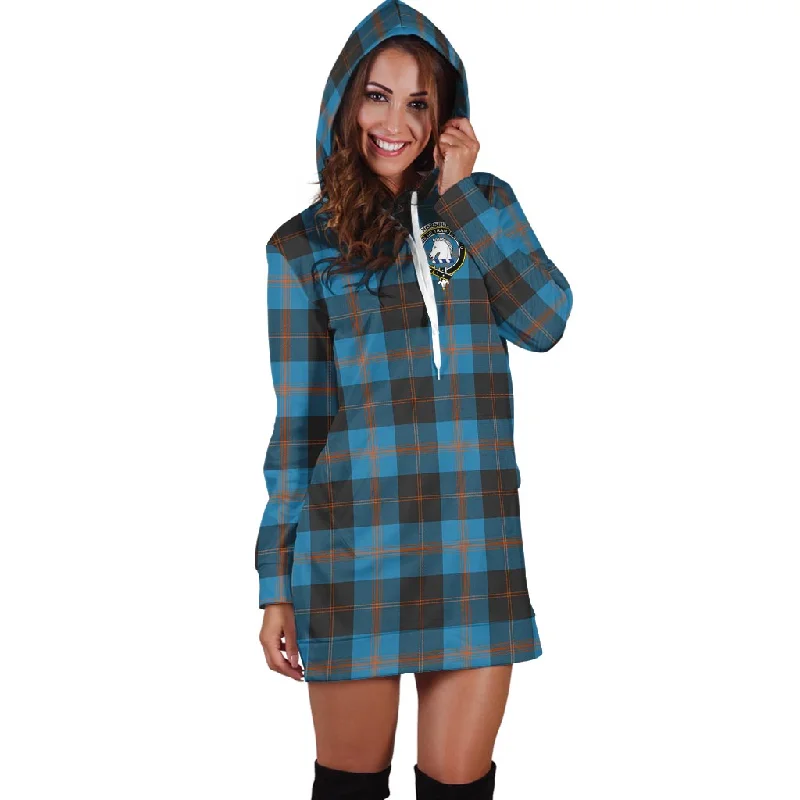 Horsburgh Tartan Hoodie Dress with Family Crest