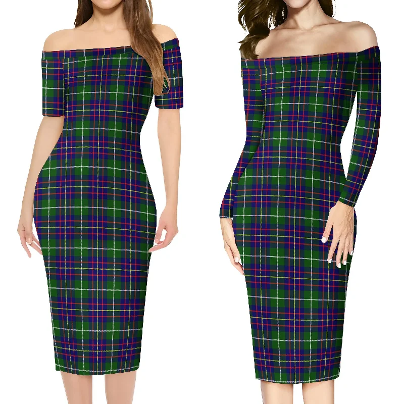 Inglis Tartan Off Shoulder Lady Dress