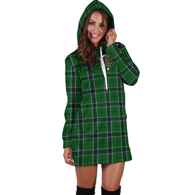 Innes Hunting Tartan Hoodie Dress with Family Crest