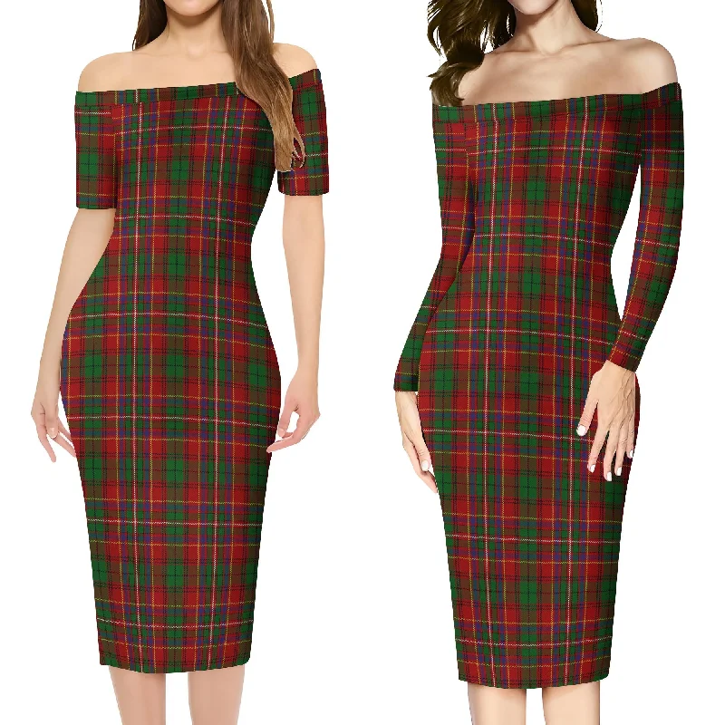 Innes Tartan Off Shoulder Lady Dress