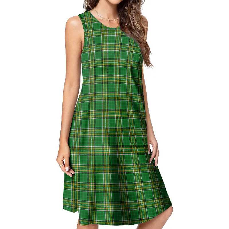 Ireland National Tartan Womens Casual Dresses