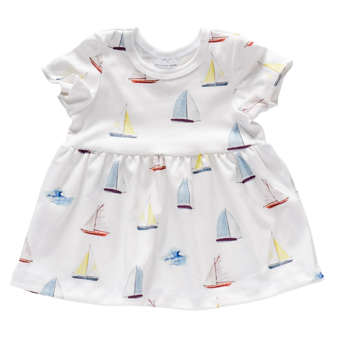 Jennifer Ann Organic Dress - Sailboats