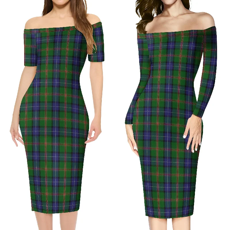 Jones Tartan Off Shoulder Lady Dress