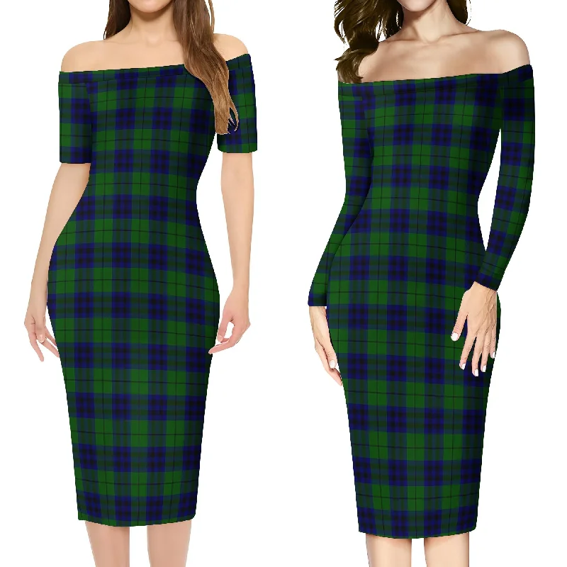 Keith Modern Tartan Off Shoulder Lady Dress