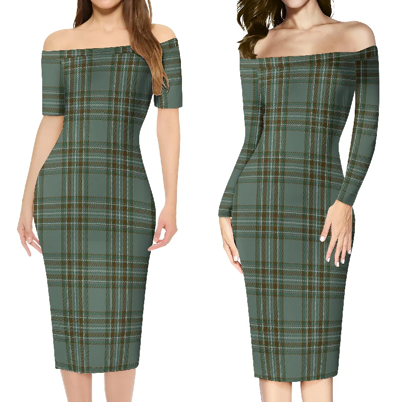 Kelly Tartan Off Shoulder Lady Dress