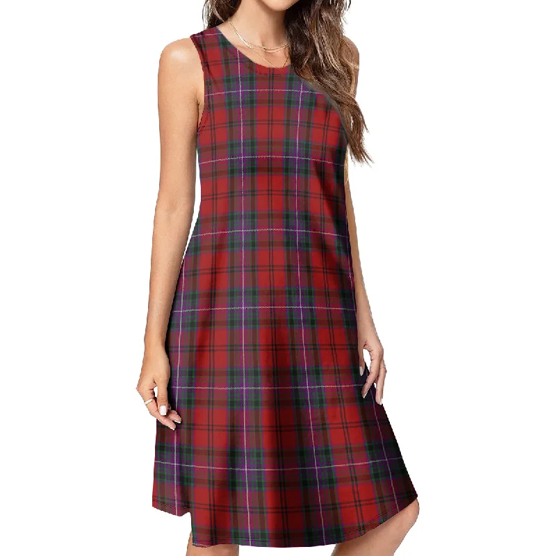 Kelly of Sleat Red Tartan Womens Casual Dresses