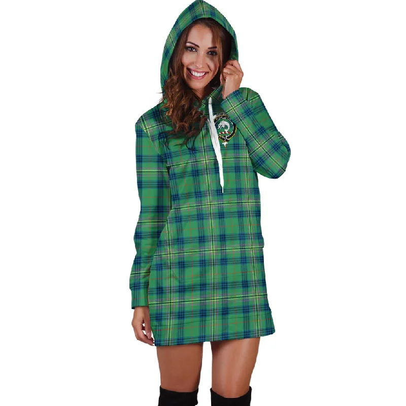 Kennedy Ancient Tartan Hoodie Dress with Family Crest