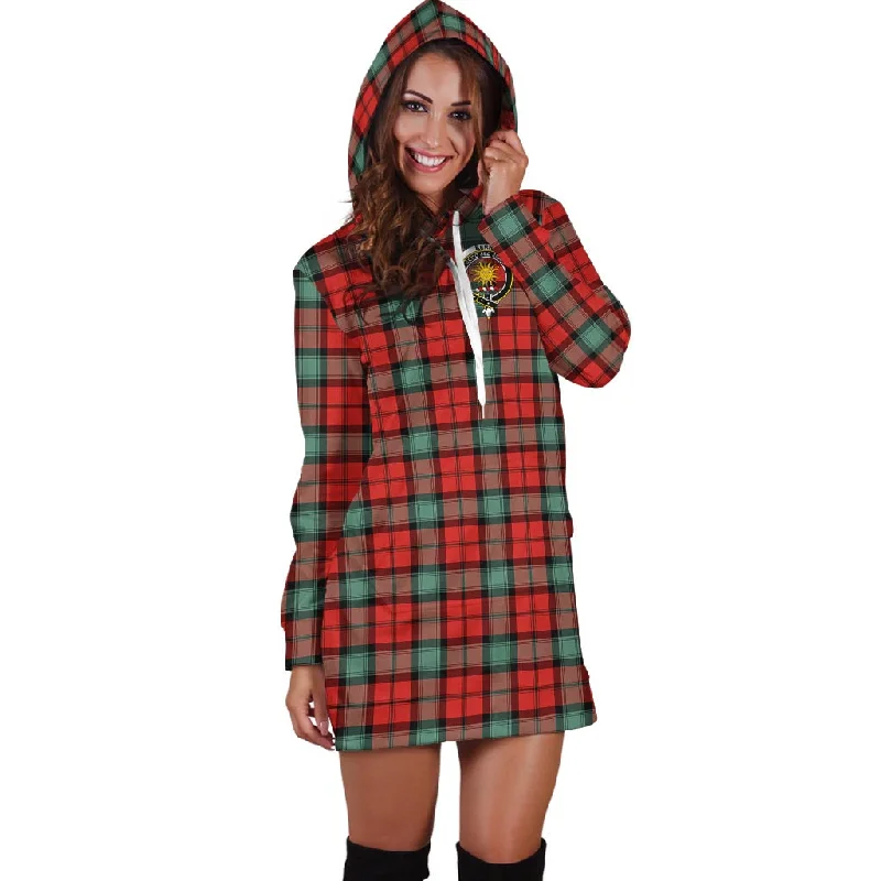 Kerr Ancient Tartan Hoodie Dress with Family Crest