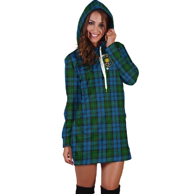 Kerr Hunting Tartan Hoodie Dress with Family Crest