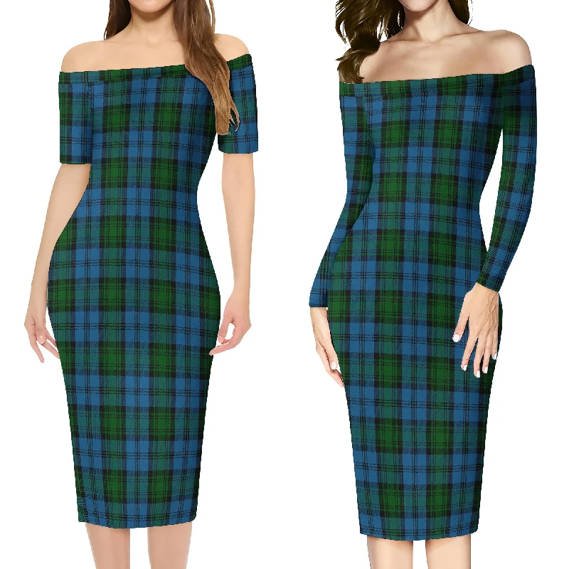 Kerr Hunting Tartan Off Shoulder Lady Dress