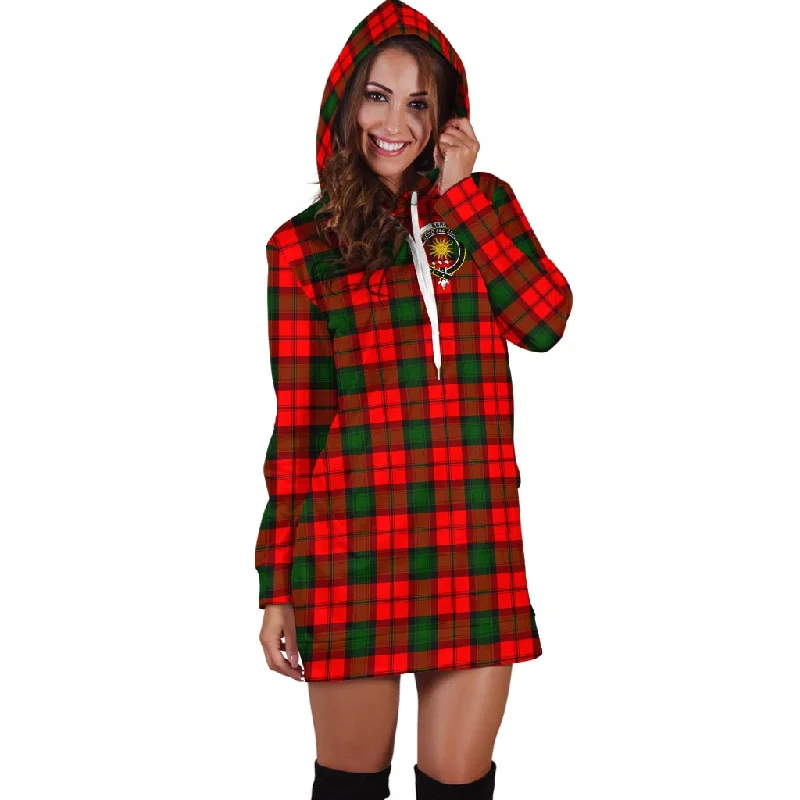 Kerr Modern Tartan Hoodie Dress with Family Crest