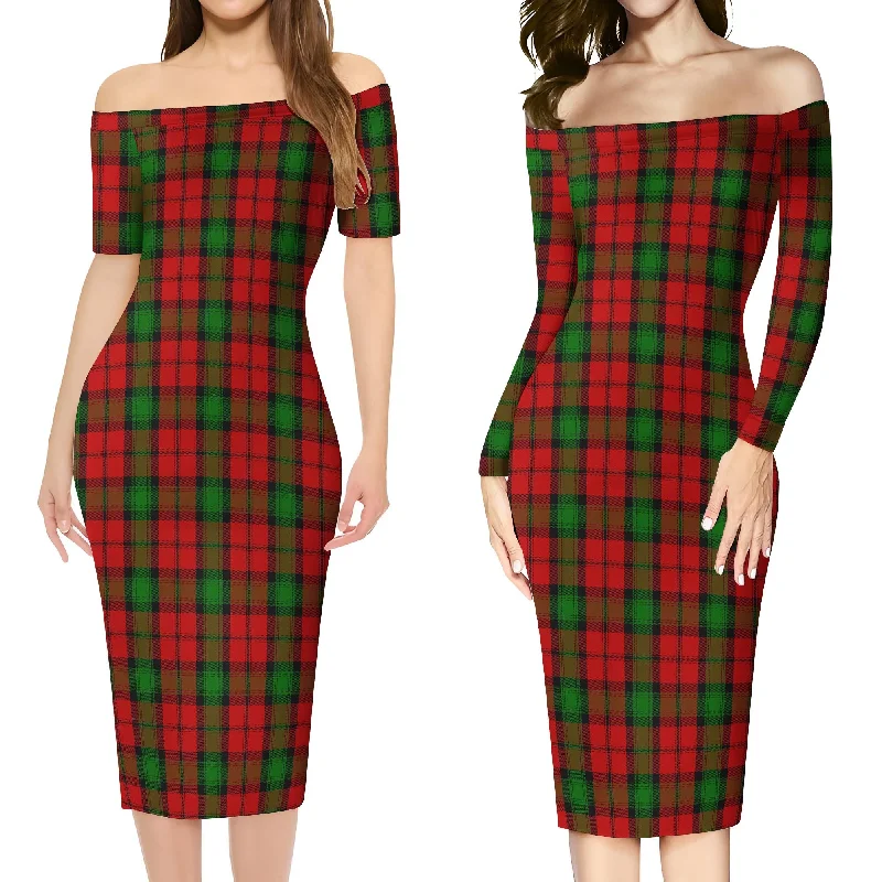 Kerr Tartan Off Shoulder Lady Dress