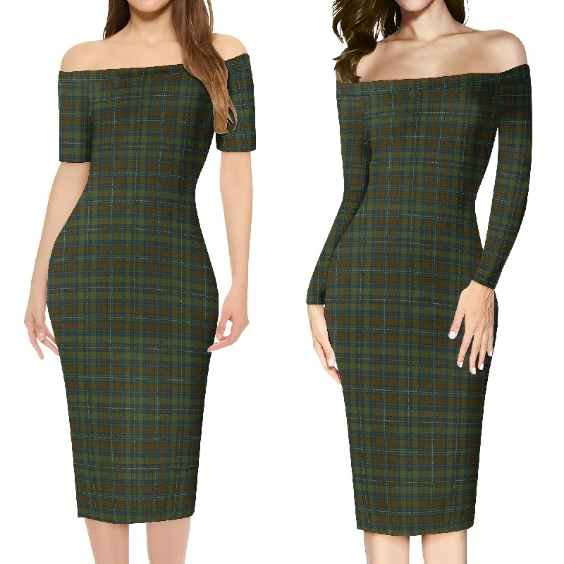 Kerry County Ireland Tartan Off Shoulder Lady Dress