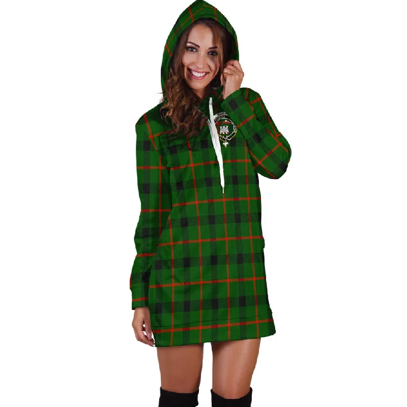 Kincaid Modern Tartan Hoodie Dress with Family Crest