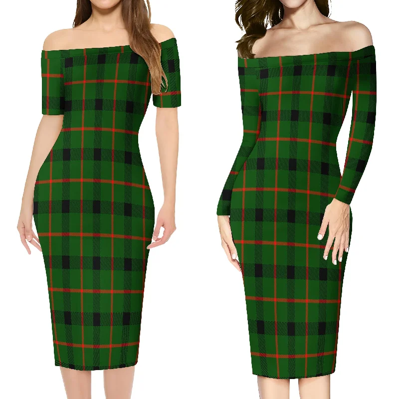 Kincaid Modern Tartan Off Shoulder Lady Dress