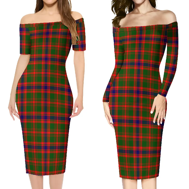 Kinninmont Tartan Off Shoulder Lady Dress