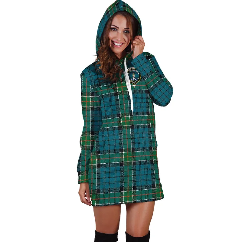 Kirkpatrick Tartan Hoodie Dress with Family Crest