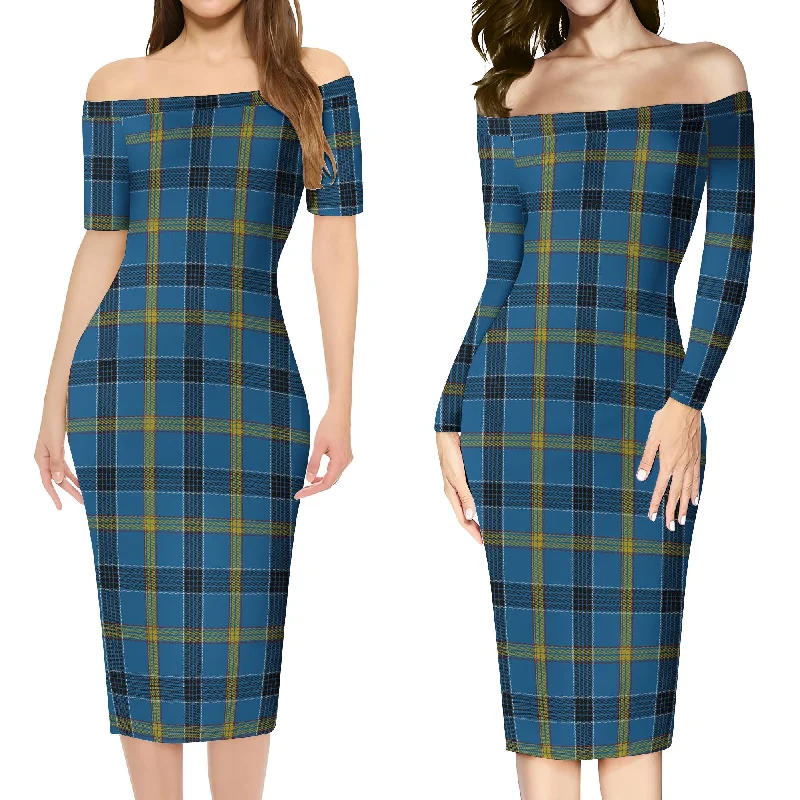 Laing Tartan Off Shoulder Lady Dress