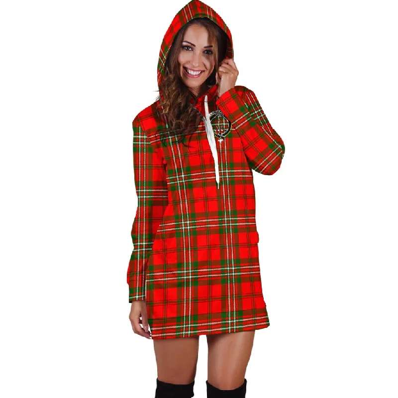 Langlands Tartan Hoodie Dress with Family Crest