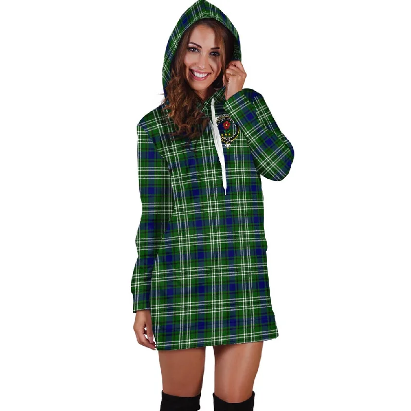 Learmonth Tartan Hoodie Dress with Family Crest