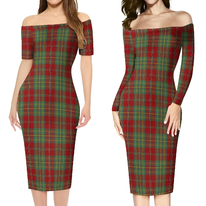 Leask Tartan Off Shoulder Lady Dress