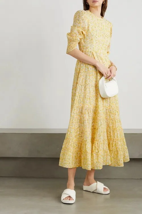 RIXO  "Kristen Lemon Daisy" Dress