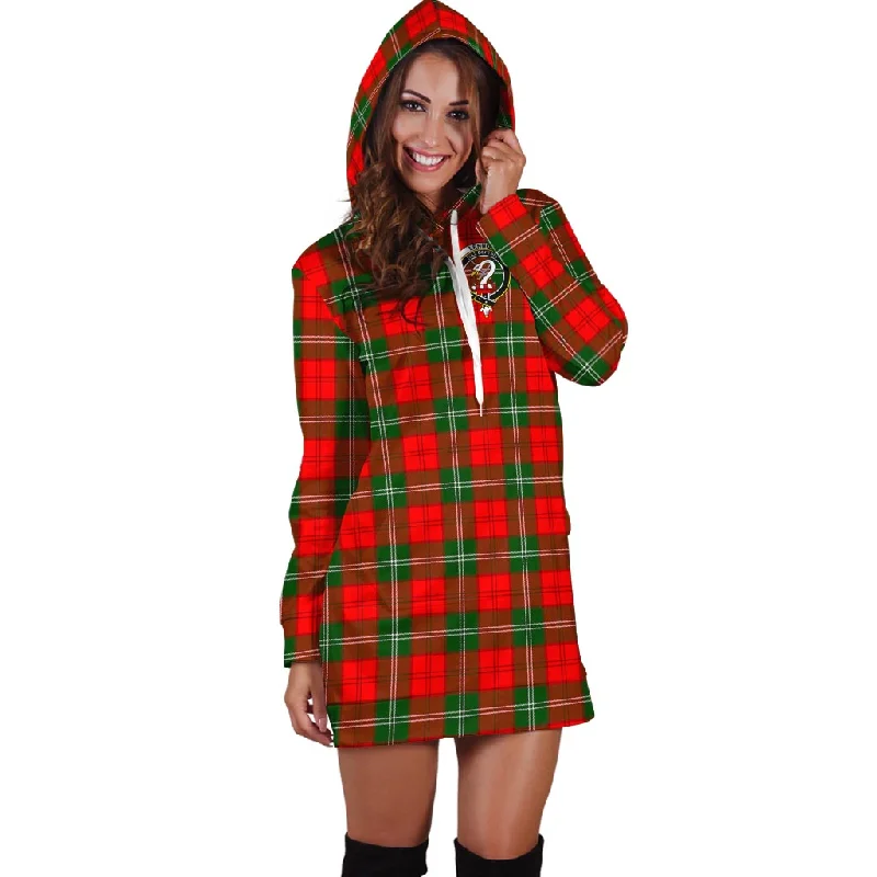 Lennox Modern Tartan Hoodie Dress with Family Crest