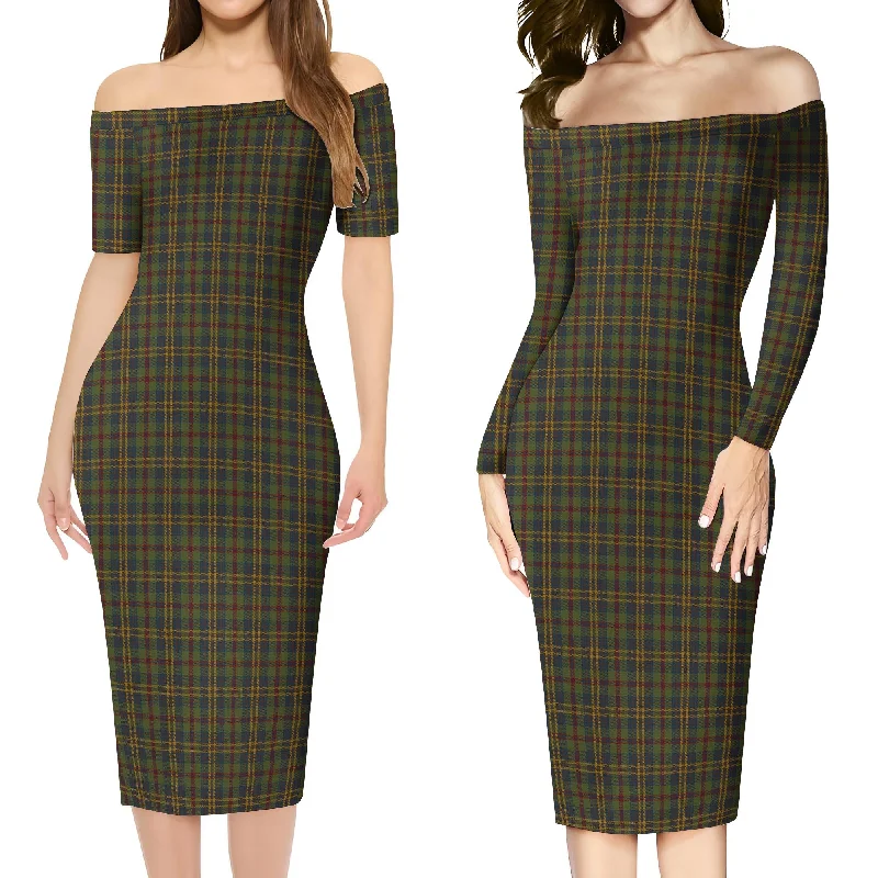 Limerick County Ireland Tartan Off Shoulder Lady Dress