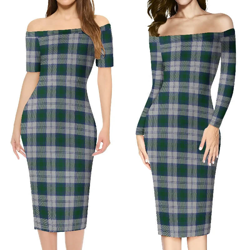 Lindsay Dress Tartan Off Shoulder Lady Dress