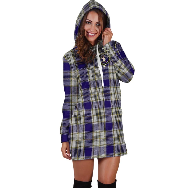 Livingstone Dress Tartan Hoodie Dress with Family Crest