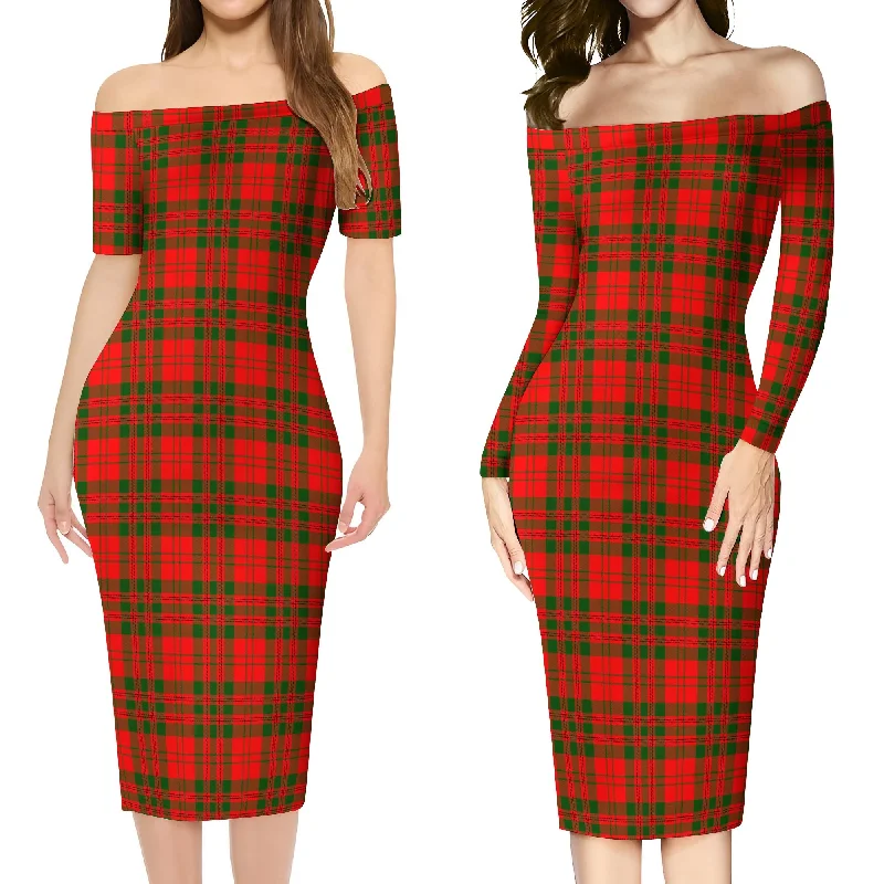 Livingstone Modern Tartan Off Shoulder Lady Dress