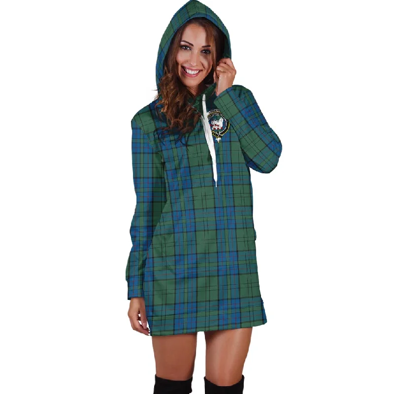 Lockhart Tartan Hoodie Dress with Family Crest