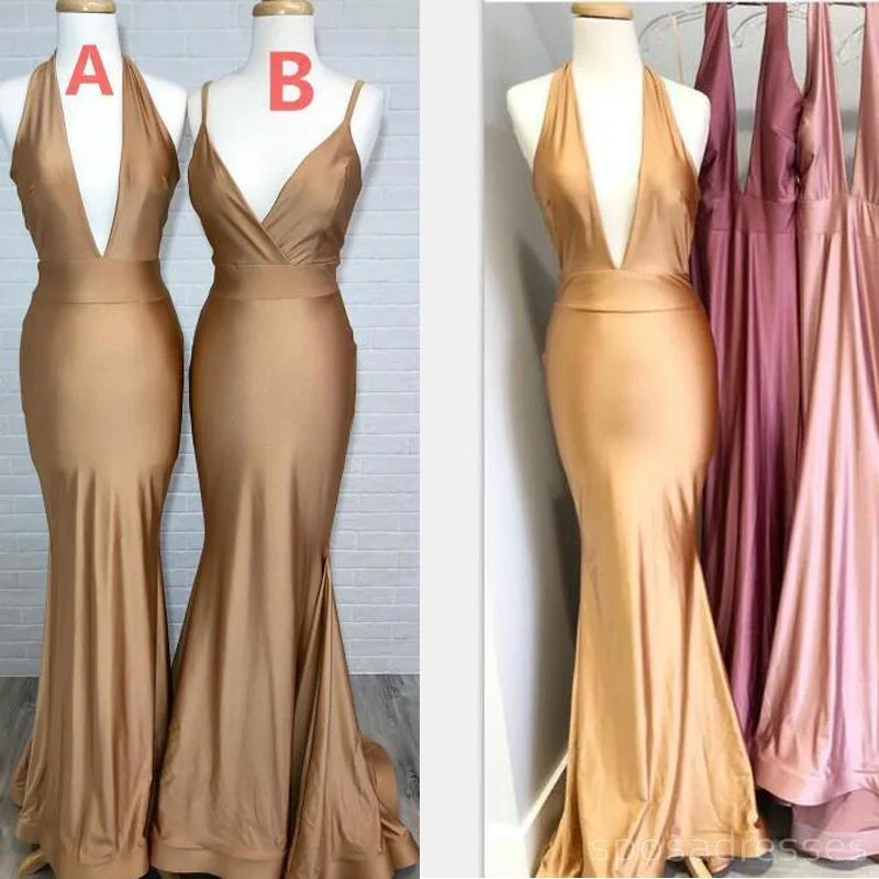 Mismatched Brown Mermaid Sexy Cheap Bridesmaid Dresses Online, WG570