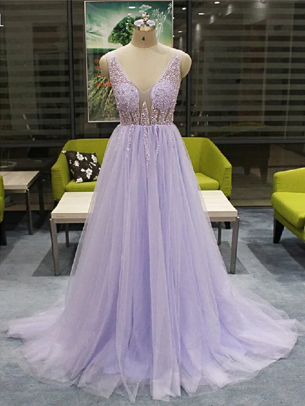 Open Back Prom Dresses Vneck Aline Beading Fashion Prom Dress Backless Evening Dress JKL1507