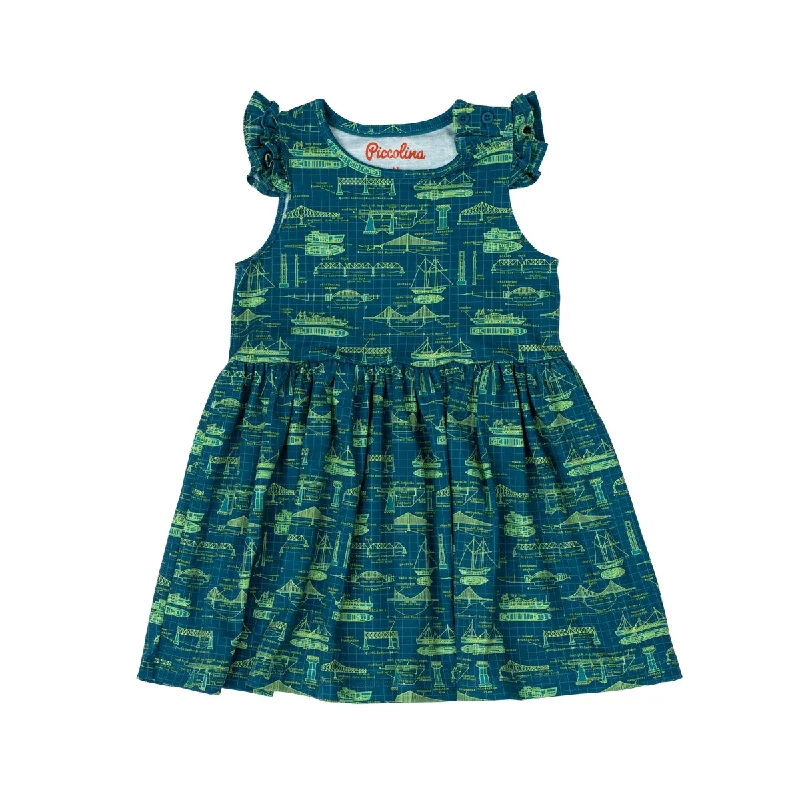 Piccolina Kids Aubrey Sea Navigation Dress