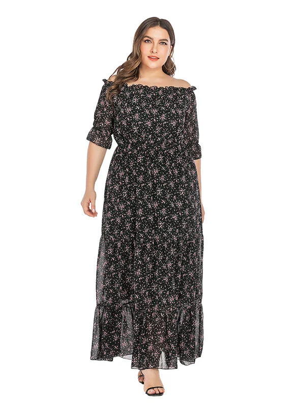 Summer Floral Ruffle Plus Size Dress