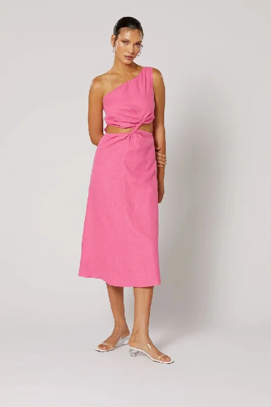 Winona Siesta Gathered Dress - Pink