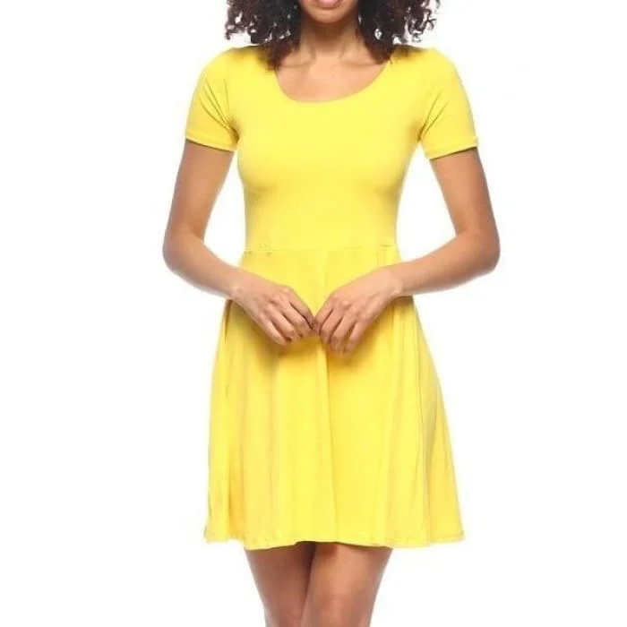 Yellow Classic Scoop Neck Sundress