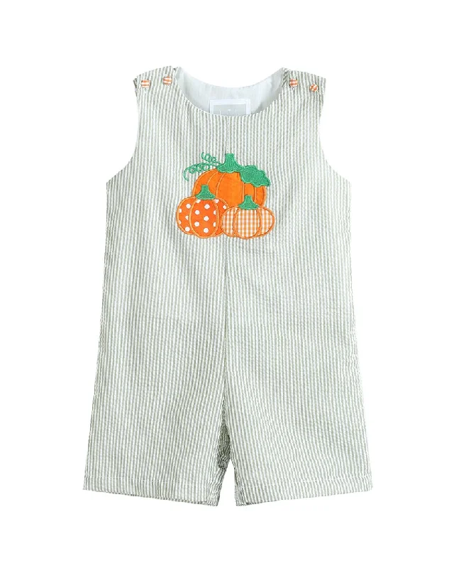 Lil Cactus Seersucker Pumpkin Shortall Black Mini Skirt