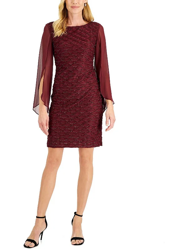 Womens Eyelash Mini Cocktail and Party Dress Mini Skirt with Belt